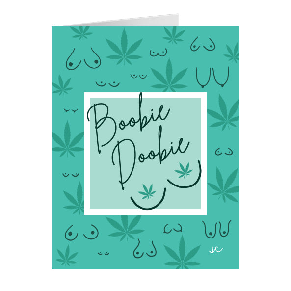 Green Boobie Doobie Boob Pun Funny Greeting Card