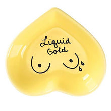 Load image into Gallery viewer, Ceramic keepsake dish with hand-painted phrase honoring breastfeeding in yellow