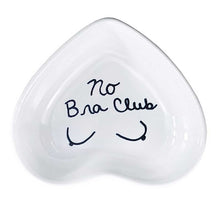 Load image into Gallery viewer, Hand-painted heart-shaped ceramic statement dish with bold message in white