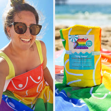 Load image into Gallery viewer, Beach Blanket Towel Rainbow Pride Flag