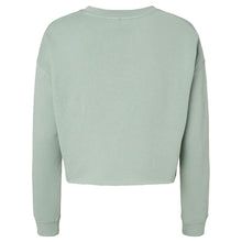 Load image into Gallery viewer, mock of the Self Love cropped sweatshirt in ocean, back view