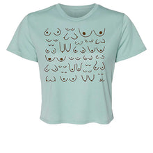 Load image into Gallery viewer, mock of the self love club cropped tee in ocean, front view