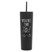 Load image into Gallery viewer, You're the Tits Tumbler Black 28 oz