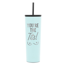Load image into Gallery viewer, You're the Tits Tumbler Mint 28 oz