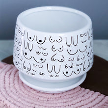 Load image into Gallery viewer, Modern White Planter with Saucer