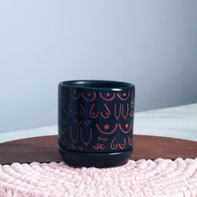Load image into Gallery viewer, Matte Black + Brown Planter