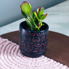 Load image into Gallery viewer, Matte Black + Brown Planter