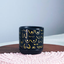 Load image into Gallery viewer, Matte Black + Gold Planter
