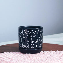 Load image into Gallery viewer, Matte Black + Silver Planter