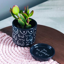 Load image into Gallery viewer, Matte Black + Silver Planter