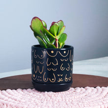 Load image into Gallery viewer, Matte Black + Tan Planter
