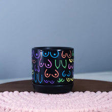 Load image into Gallery viewer, Matte Black + Rainbow Planter