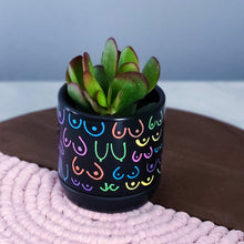 Load image into Gallery viewer, Matte Black + Rainbow Planter