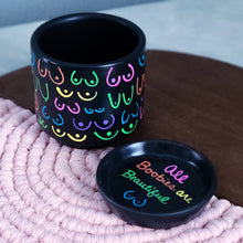 Load image into Gallery viewer, Matte Black + Rainbow Planter