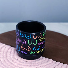 Load image into Gallery viewer, Matte Black + Rainbow Planter