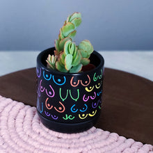 Load image into Gallery viewer, Matte Black + Rainbow Planter