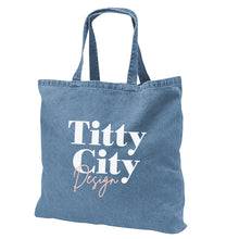 Load image into Gallery viewer, Titty City boob bag tote with feminist and breastfeeding-friendly design
