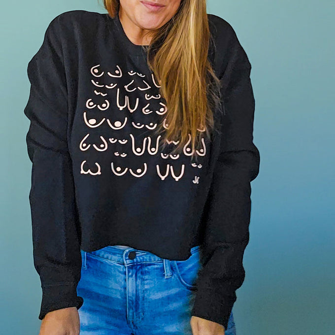 Self Love Club Crop Black Sweatshirt