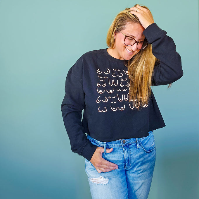 Self Love Club Crop Black Sweatshirt