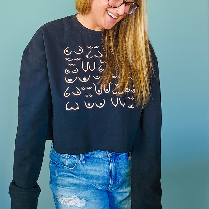 Self Love Club Crop Black Sweatshirt