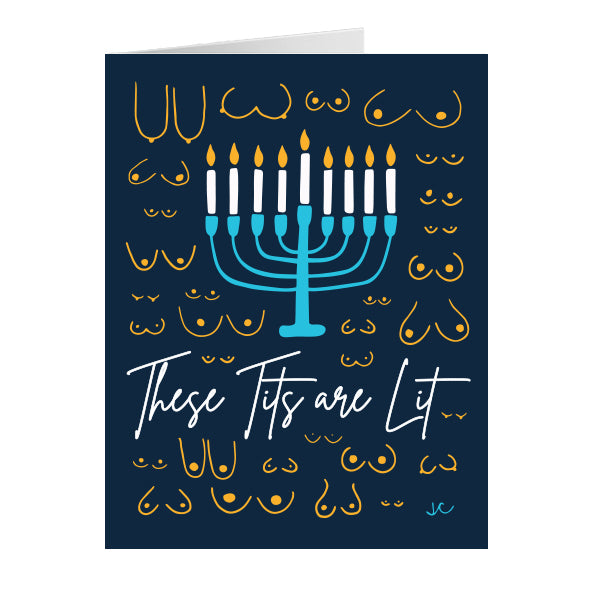 These Tits are Lit Hanukkah Greeting Card