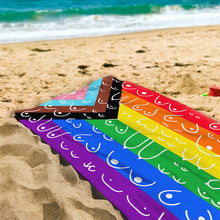 Load image into Gallery viewer, Beach Blanket Towel Rainbow Pride

