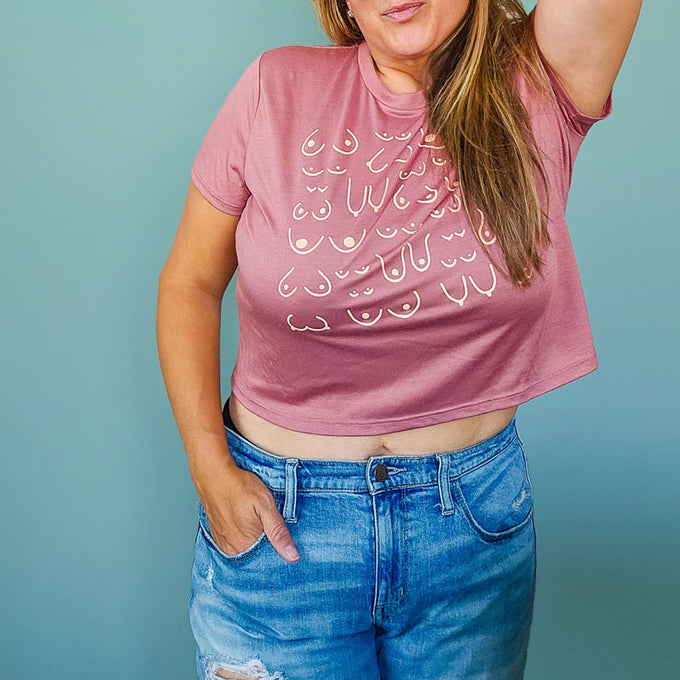 Self Love Club Cropped Tee Rose Pink