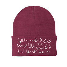 Load image into Gallery viewer, Burgundy Red Boobie Beanie
