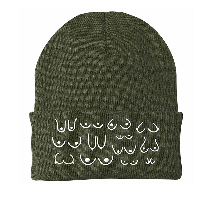 Olive Green Boobie Beanie