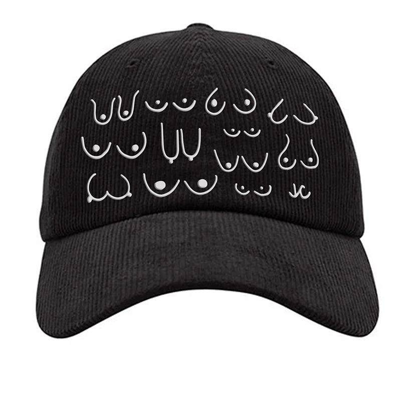 Corduroy Black Titty Hat