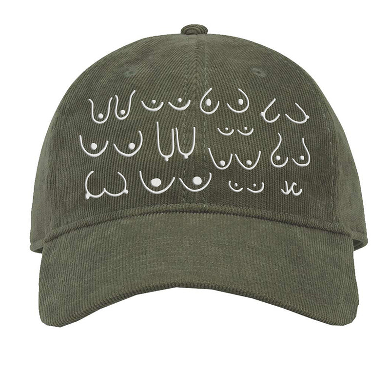 Corduroy Olive Green Titty Hat