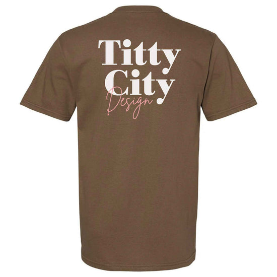 Body Positivity T-Shirt in coffee brown, back view
