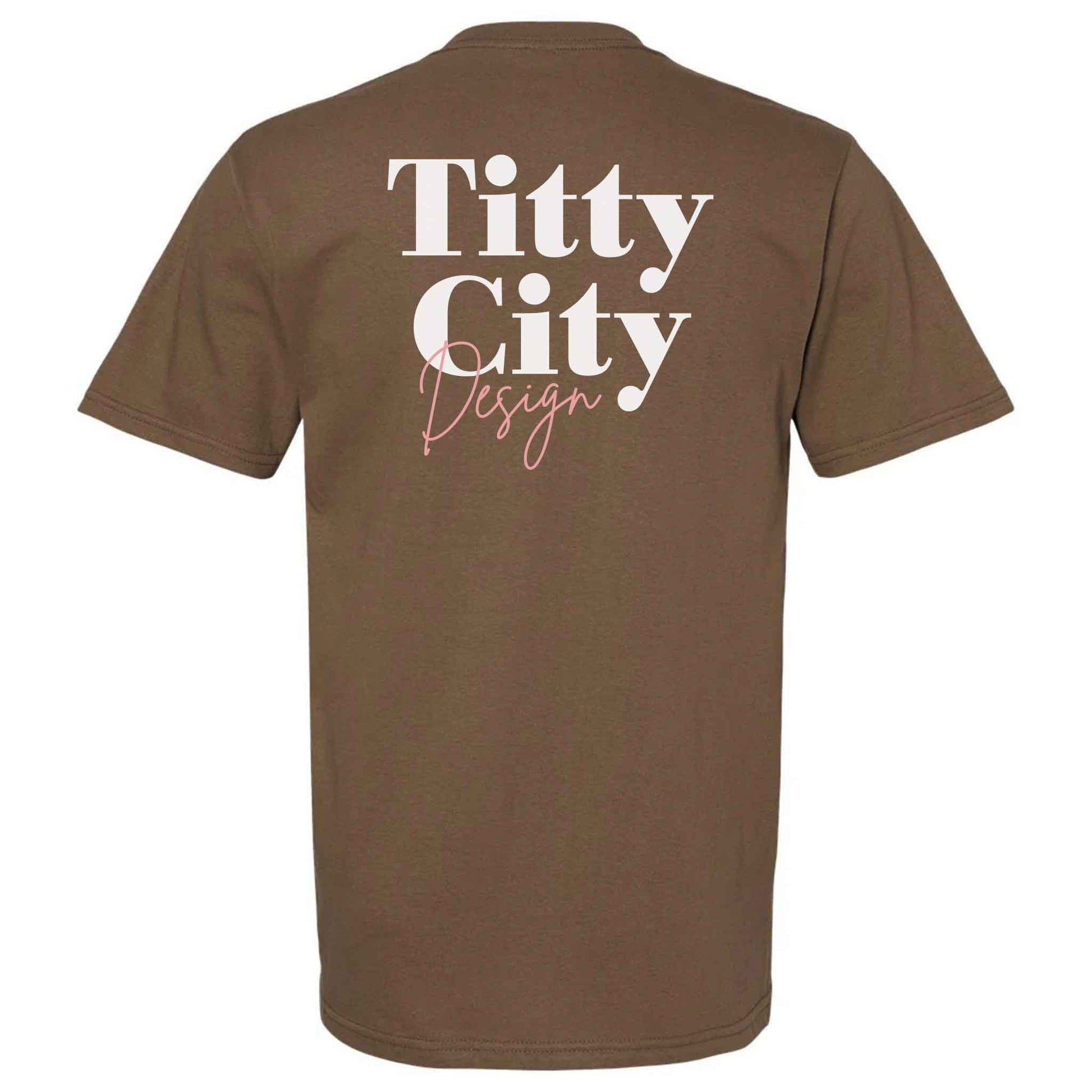 Body Positivity T-Shirt in coffee brown, back view