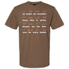 Body Positivity T-Shirt in coffee brown, front view
