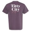 Body Positivity T-Shirt in plum purple, back view