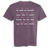 Body Positivity T-Shirt in plum purple, front view