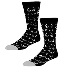 Load image into Gallery viewer, Black socks with white pattern on a white background
