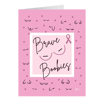 Front of Brave Boobies Greeting Card with with mastectomy scar types