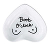 Hand-painted heart-shaped ceramic keepsake dish in white