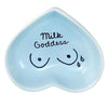 Hand-painted heart-shaped ceramic keepsake dish with breastfeeding-inspired phrase in powder blue