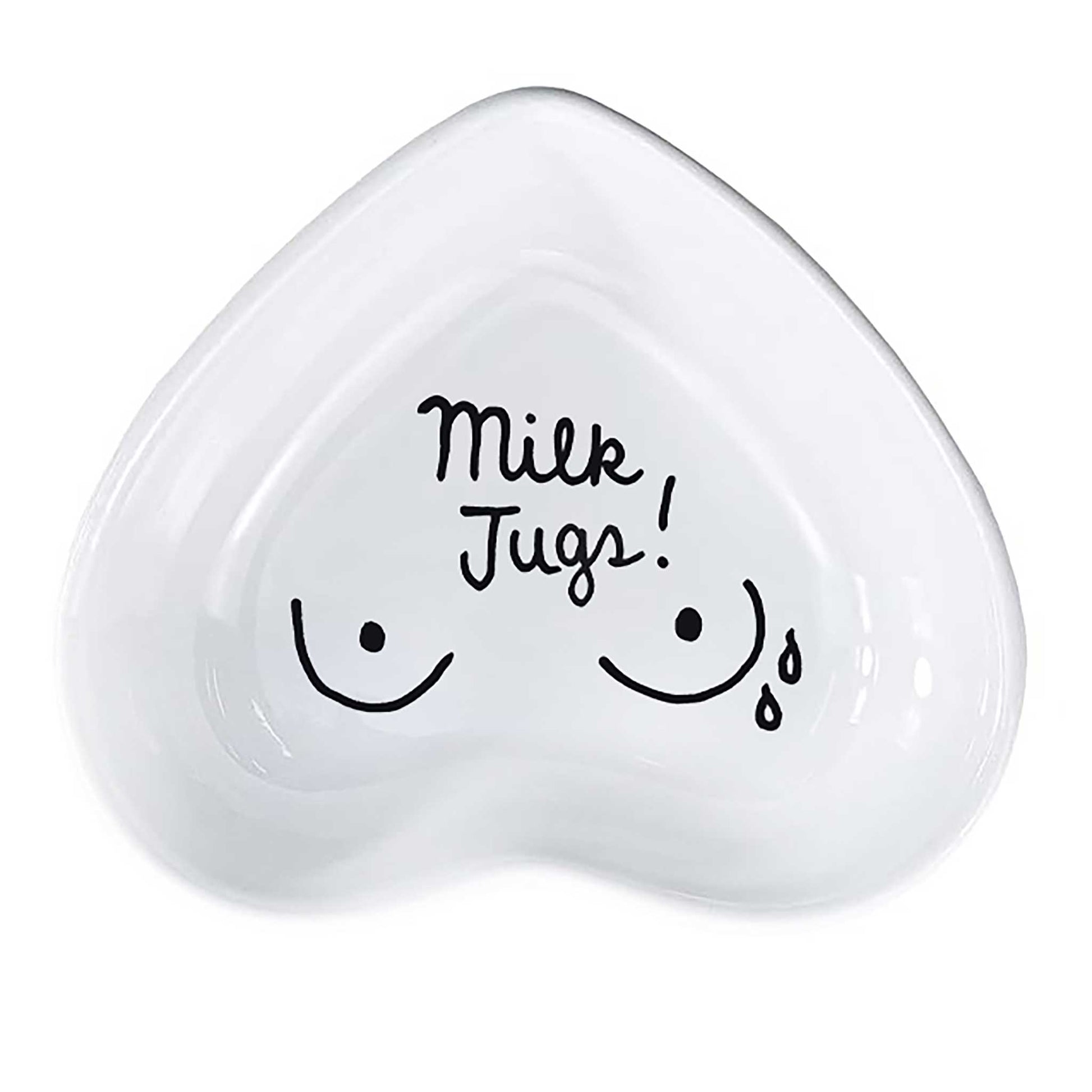 Ceramic keepsake dish in white with hand-painted message that represents motherhood and feeding