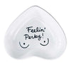 Hand-painted heart-shaped ceramic jewelry dish celebrating self-expression in white