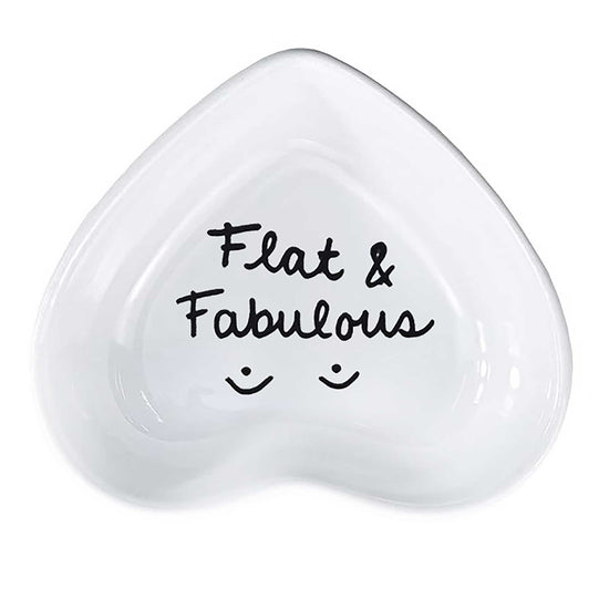 Hand-painted heart-shaped ceramic jewelry dish celebrating self-expression in white