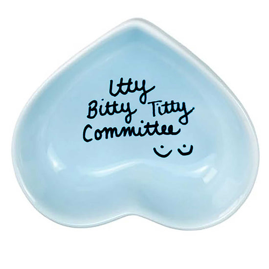 Ceramic statement dish with affirming message celebrating identity in powder blue