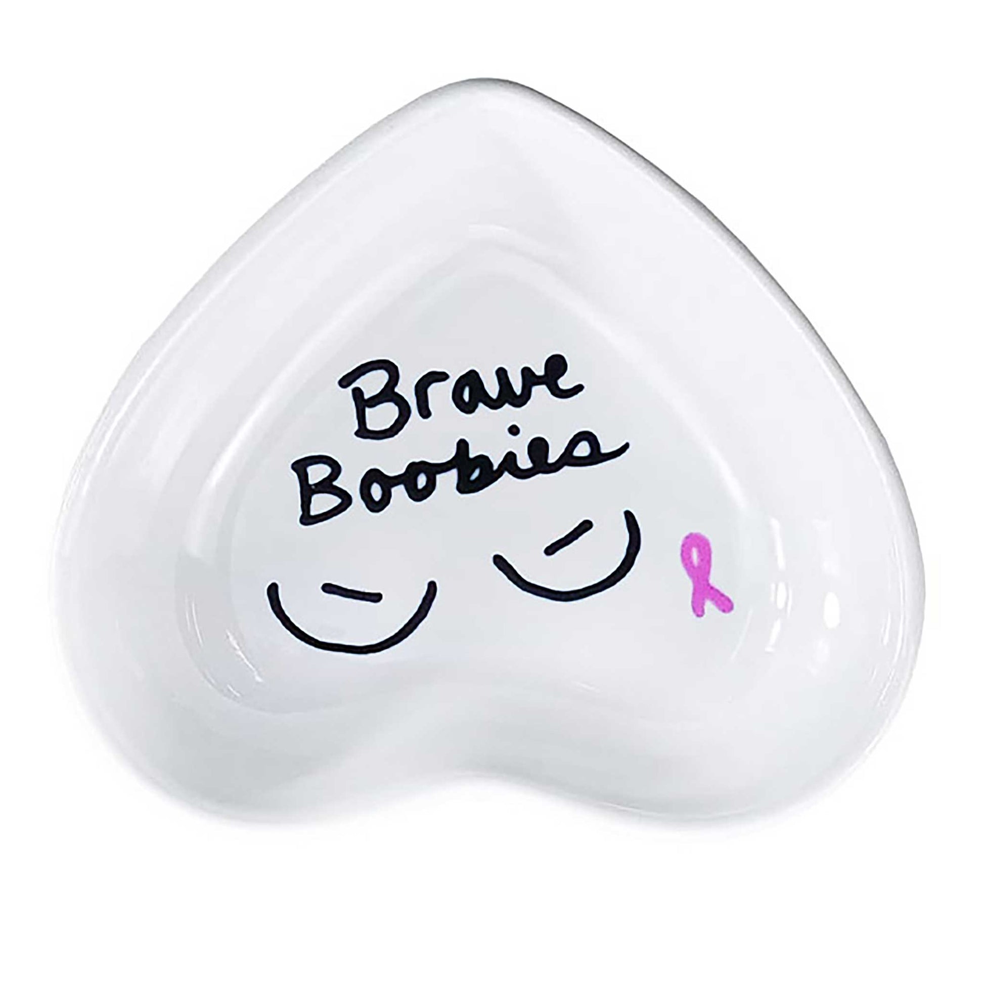 Ceramic keepsake dish with hand-painted phrase affirming body confidence in white