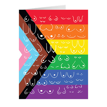 Front of Rainbow Pride flag greeting card