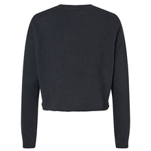 Load image into Gallery viewer, mock of the Self Love cropped sweatshirt in black, back view

