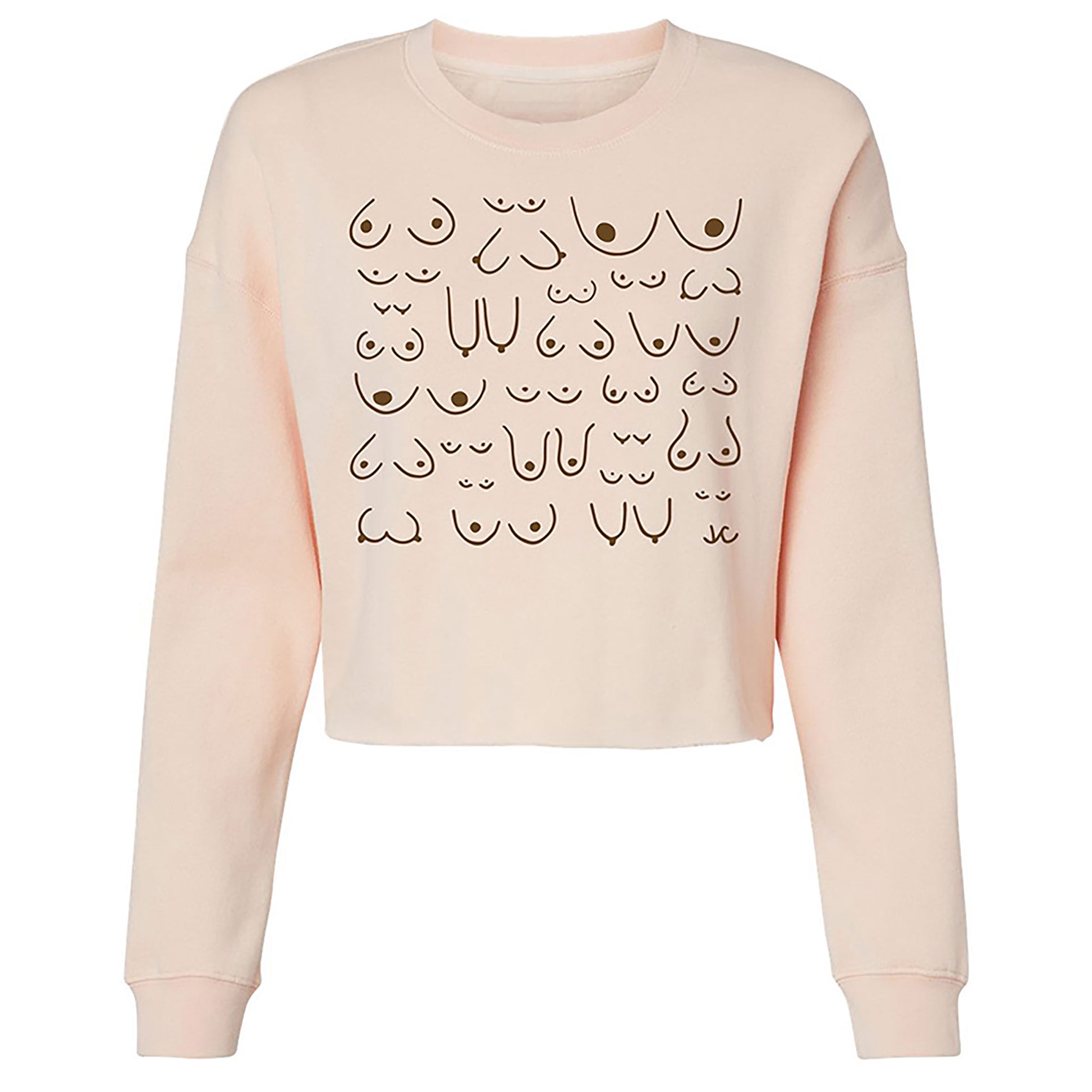 mock of the Self Love cropped sweatshirt in blush pink, front view