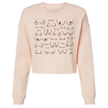 Load image into Gallery viewer, mock of the Self Love cropped sweatshirt in blush pink, front view
