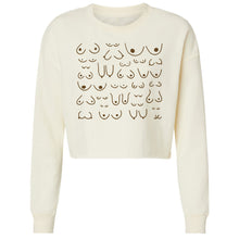 Load image into Gallery viewer, mock of the Self Love cropped sweatshirt in cream, front view
